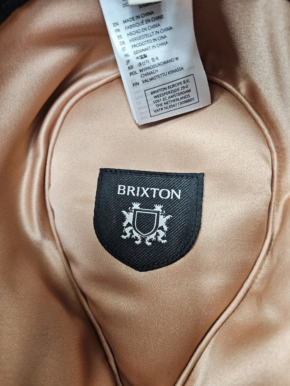 Brixton Victoria Felt Fedora Wool Timberwolf Rose Gold Satin Size S NWT